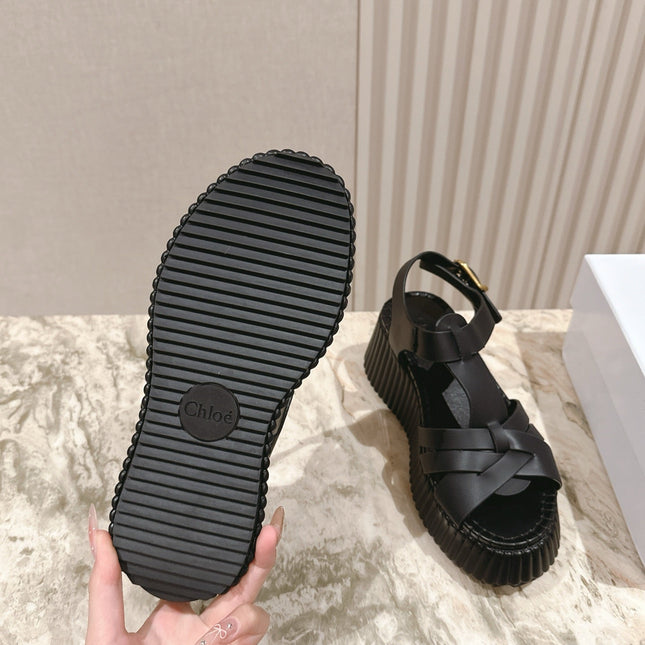 CHLOÉ 26S HIGH-HEELED SANDALS IN BLACK LAMBSKIN