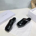 EMI FLATFORM SANDALS IN BLACK SHINY CALFSKIN
