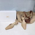 THE ROW 26S SQUARE TOE SLINGBACK HEELS 45MM IN BEIGE CALFSKIN