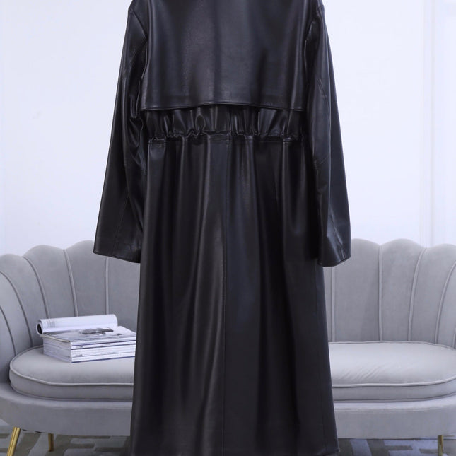 HERMES 25S LONG LEATHER COAT 359