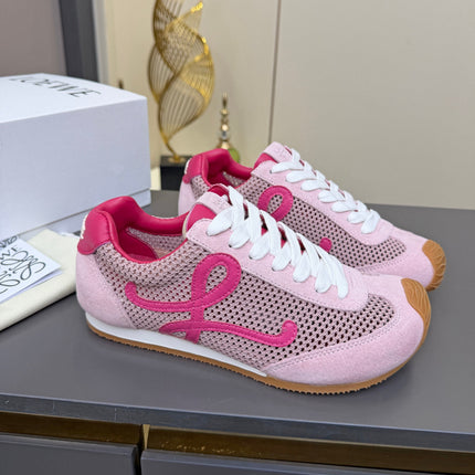 LOEWE 26S RUNNER 2.0 SNEAKERS IN PINK SUEDE AND MESH FABRIC