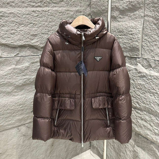 PRADA 25S MEDIUM-LENGTH GOOSE DOWN COAT 224