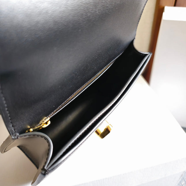 JOSEPHINE BAG 18.5 IN BLACK PATENT CALFSKIN