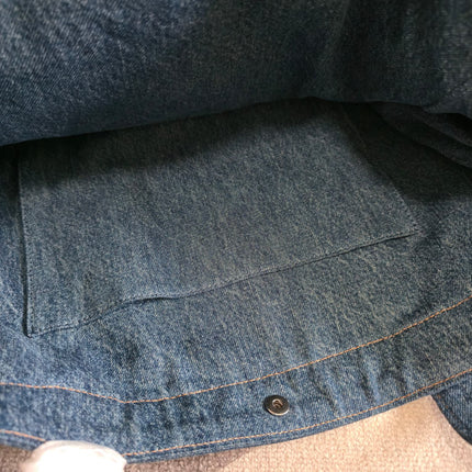 CELINE 25S DENIM CABAS BAG 50MM IN BLUE CANVAS