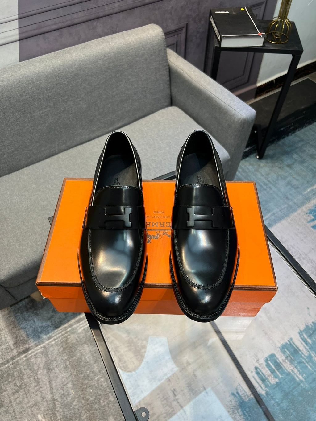 HM PARIS LOAFER GLOSSY BLACK CALFSKIN