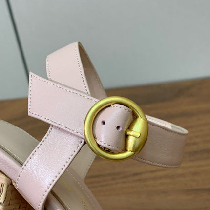 GIANVITO ROSSI 26S PLATFORM SANDALS 115 MM IN NUDE PINK CALFSKIN