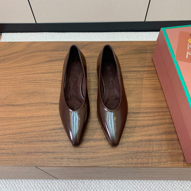 LP 26S BALLET FLATS IN DARK BROWN CALFSKIN