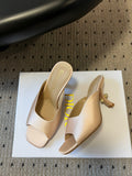 CD TRIBALES PUMPS IN BEIGE SATIN AND CALFSKIN