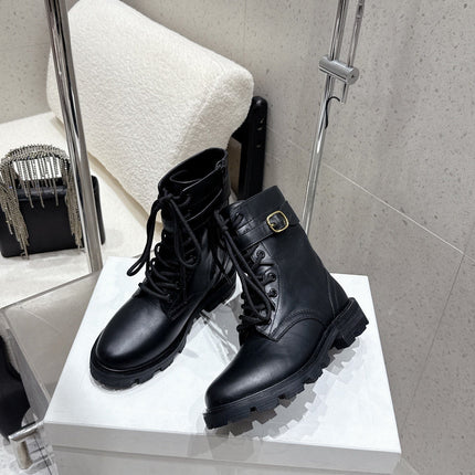 CELINE 26S MARTIN BOOTS IN BLACK CALFSKIN