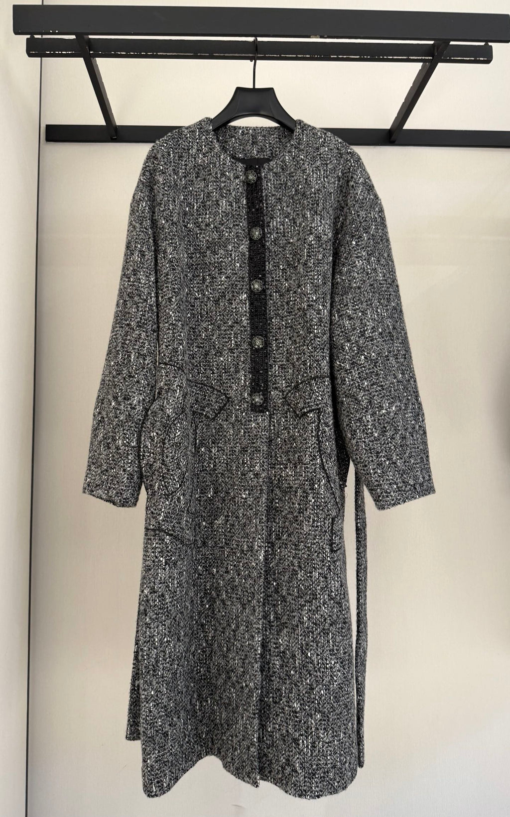 CHANEL 25S LONG TWEED COAT 422