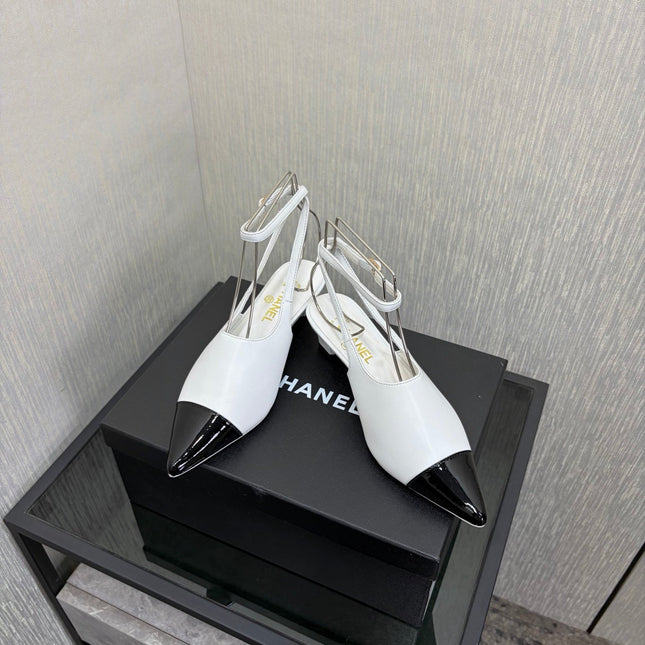 LV 26S SLINGBACK HIGH HEELS 40 MM IN WHITE AND BLACK CALFSKIN