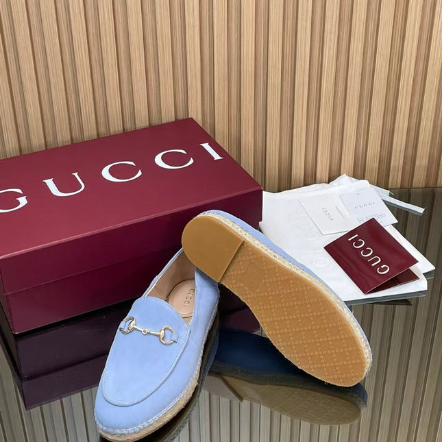 GUCCI 26S LOAFER IN LIGHT BLUE SUEDE