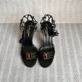 YSL HIGH HEEL 90MM IN BLACK CALFSKIN GOLD HARDWARE