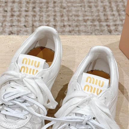 MIUMIU 25S ESPASNEAK ESPADRILLE SNEAKERS IN WHITE CANVAS