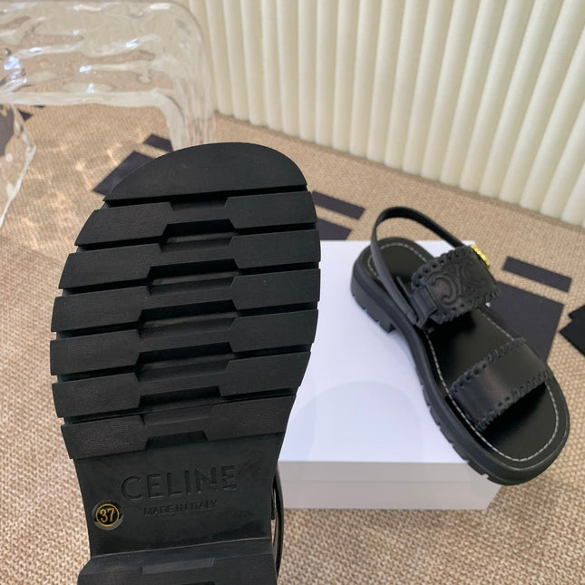 ROMAN SANDAL IN BLACK CALFSKIN