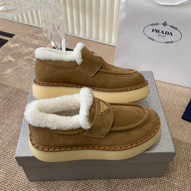 PRADA LOAFERS IN DARK BROWN SUEDE