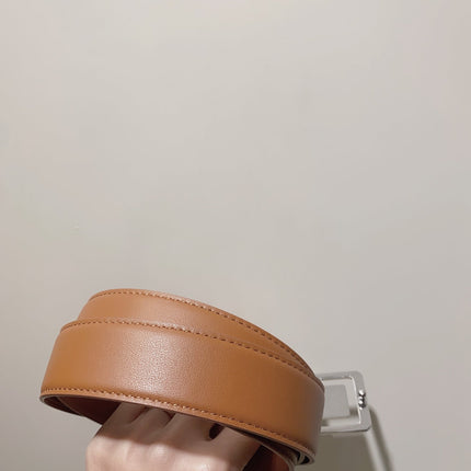 YSL 25S BELT 30 MM IN BROWN CALFSKIN 520625