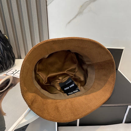 MIUMIU BUCKET IN BURNT ORANGE VELVET WITH LOGO
