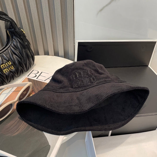 MIUMIU BUCKET IN BLACK VELVET WITH LOGO