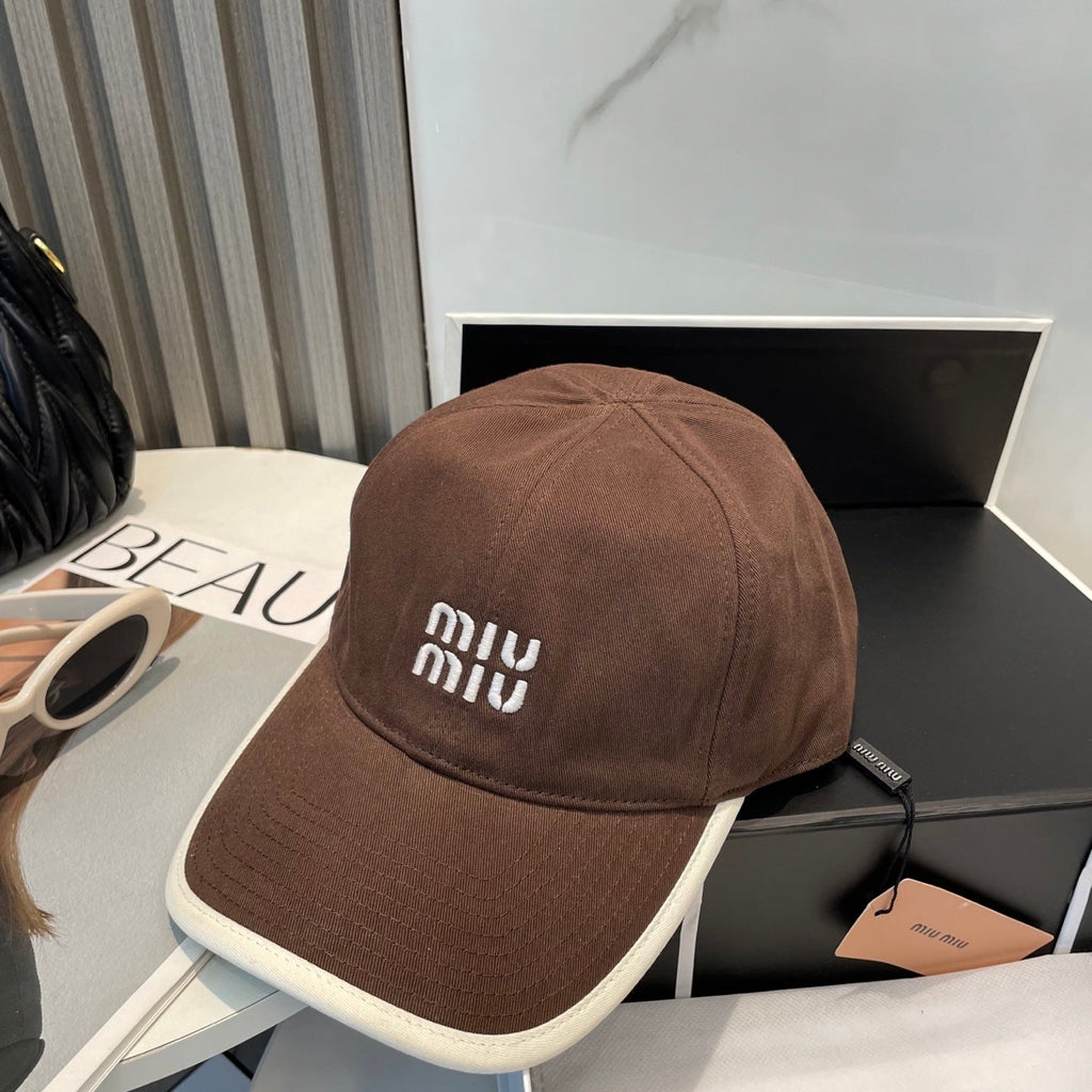 MIUMIU BASEBALL CAP IN BROWN FABRIC STYLE 6