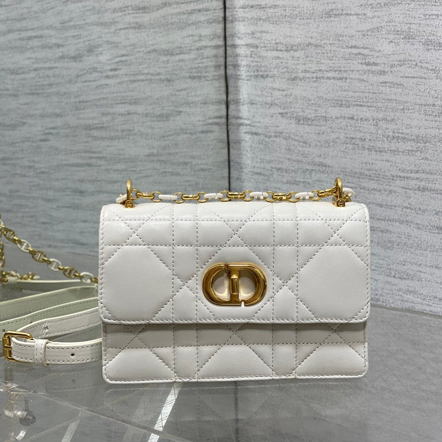 MISS CARO MINI 17 BAG IN WHITE MACROCANNAGE LAMBSKIN