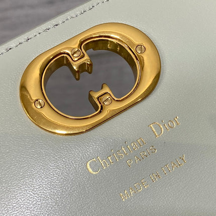 MONTAIGNE AVENUE MINI 19 BAG IN PISTACHIO GREEN CALFSKIN WITH GOLD HARDWARE