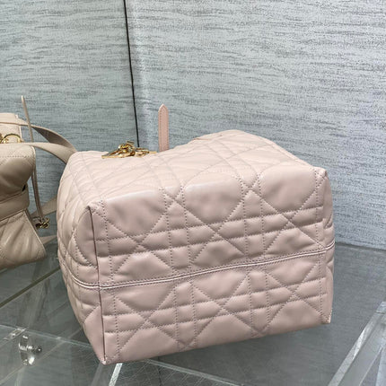 DIOR 25S ALWAYS BAG 22 IN LIGHT PINK MACROCANNAGE CALFSKIN GOLD HARDWARE