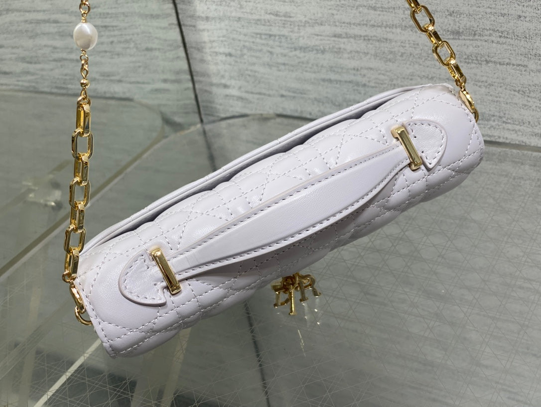 DIOR 25S DIOR TALK PHONE POUCH 21 IN PALE LILAC CALFSKIN GOLD HARDWARE