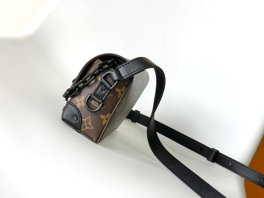 LV 25S STEAMER BAG 18 IN BROWN MONOGRAM MACASSAR CANVAS AND CALFSKIN