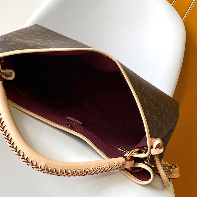 LV AGAIN BRAIDED HANDLE BAG 53 IN BROWN MONOGRAM CANVAS