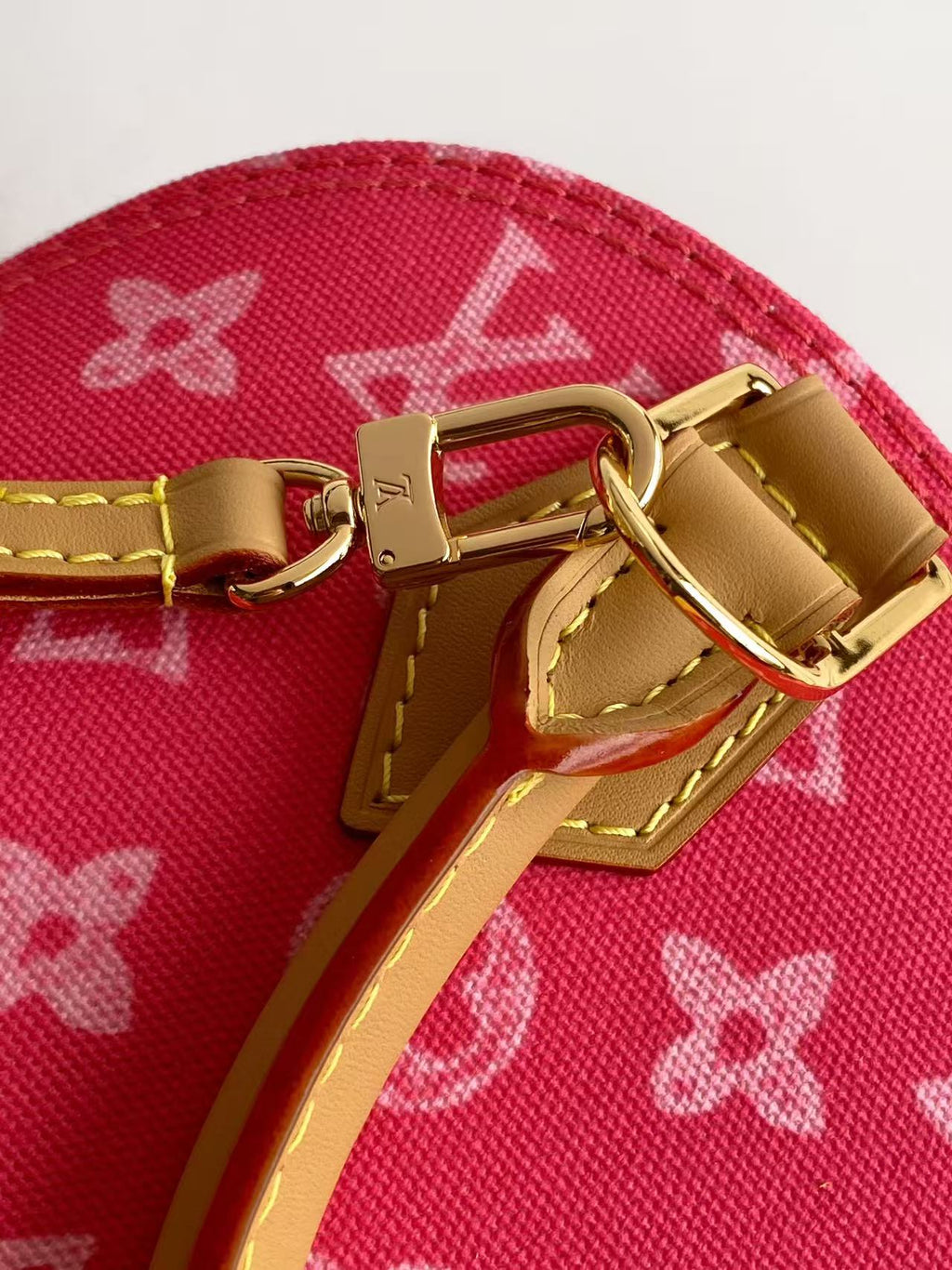 LV 26S ALMA BB BAG 23 IN DARK PINK MONOGRAM CANVAS