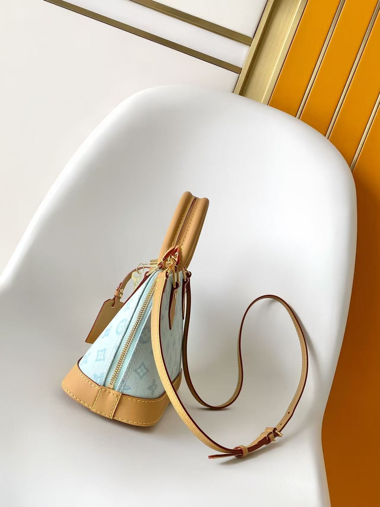 LV 26S ALMA BB BAG 23 IN LIGHT BLUE MONOGRAM CANVAS