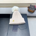 KNITTED BEANIE HAT IN LULLABY PINK WOOL AND FOX FUR 409792
