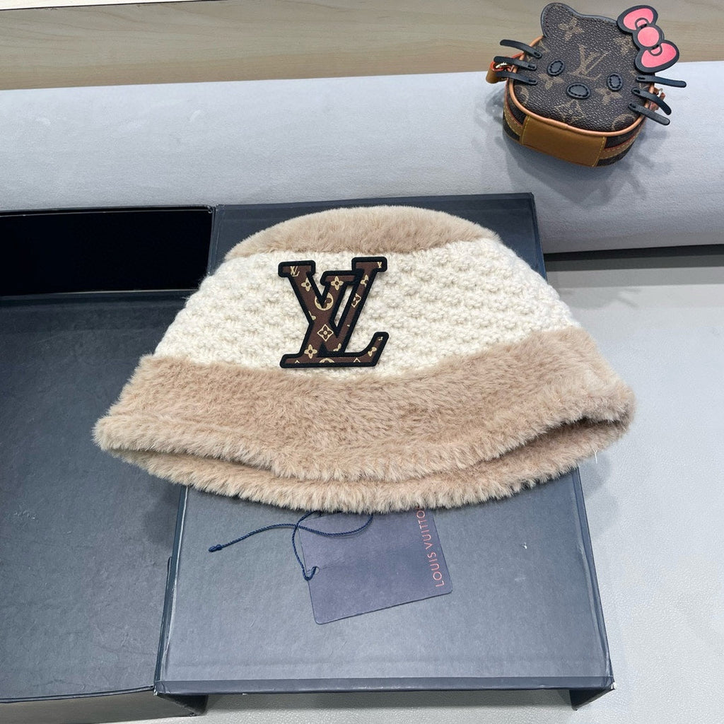 BUCKET HAT IN BEIGE MIX WHITE WOOL 421039