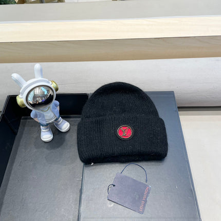 BEANIE HAT IN BLACK WOOL AND RABBIT FUR 433473