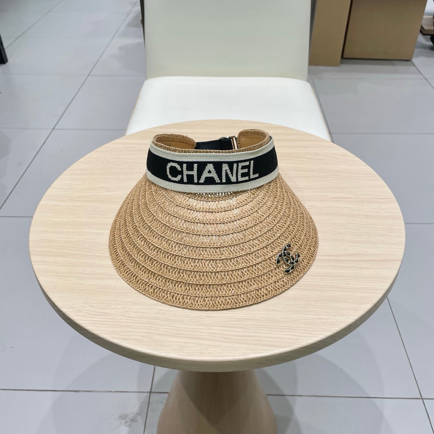 CHANEL STRAW VISOR HAT 169707