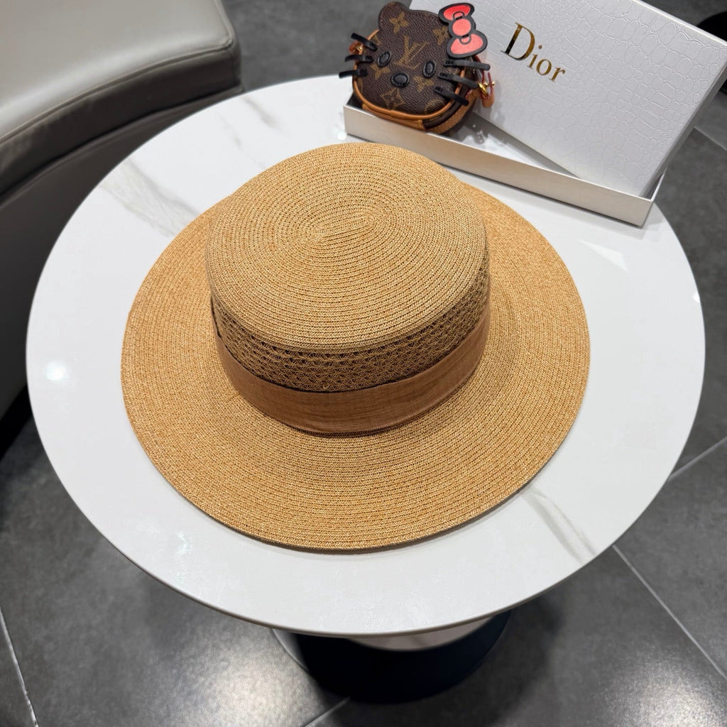 DIOR 26S FLAT-BRIM STRAW HAT STYLE 41