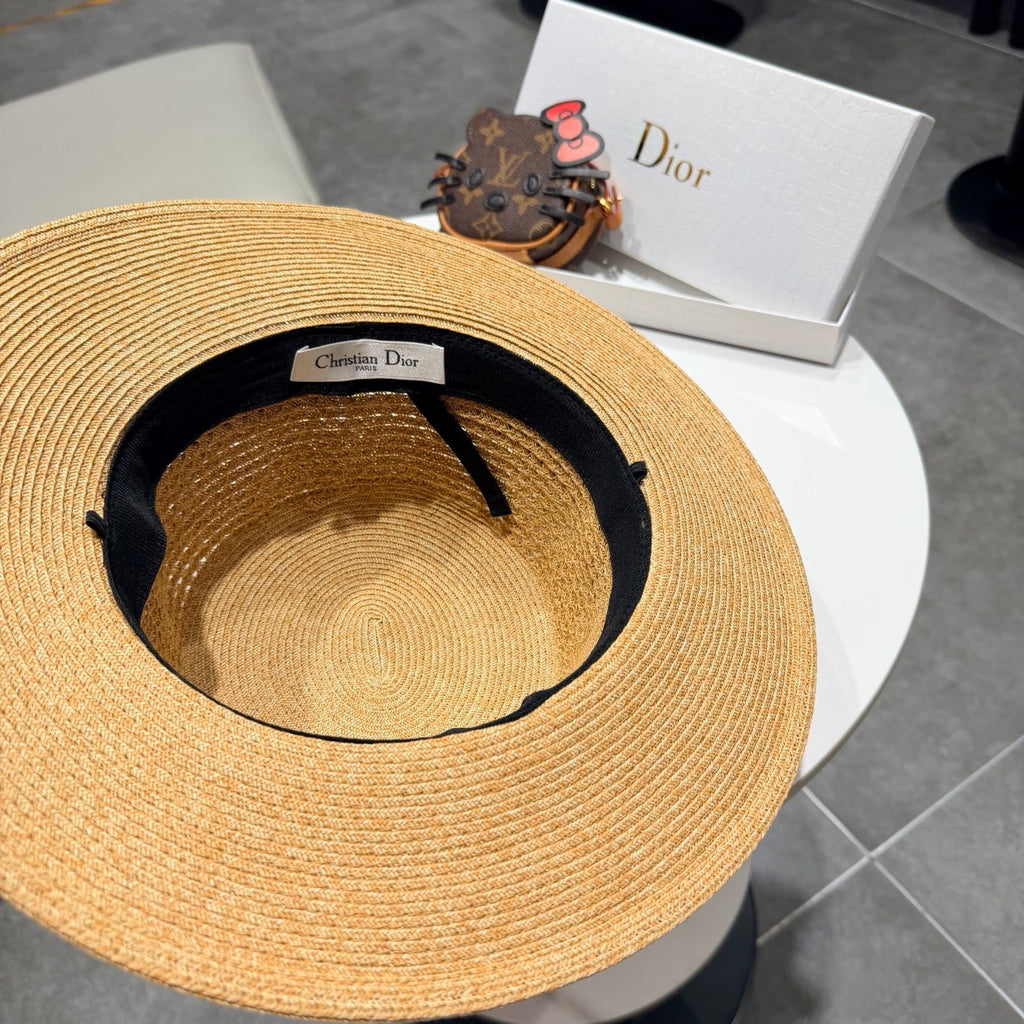 DIOR 26S FLAT-BRIM STRAW HAT STYLE 41