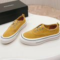 Double C Platform Biscuit Shoes Fabric Amber Yellow