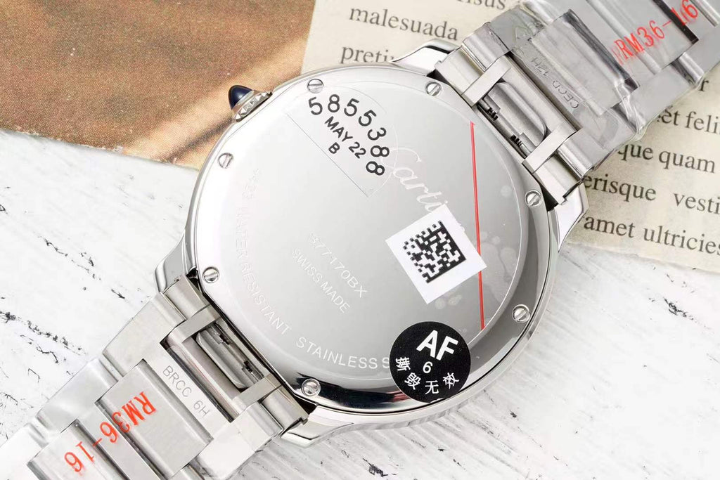 RONDE MUST DE CARTIER WATCH SILVER CASE AND CHERRY RED DIAL WITH CRYSTALS