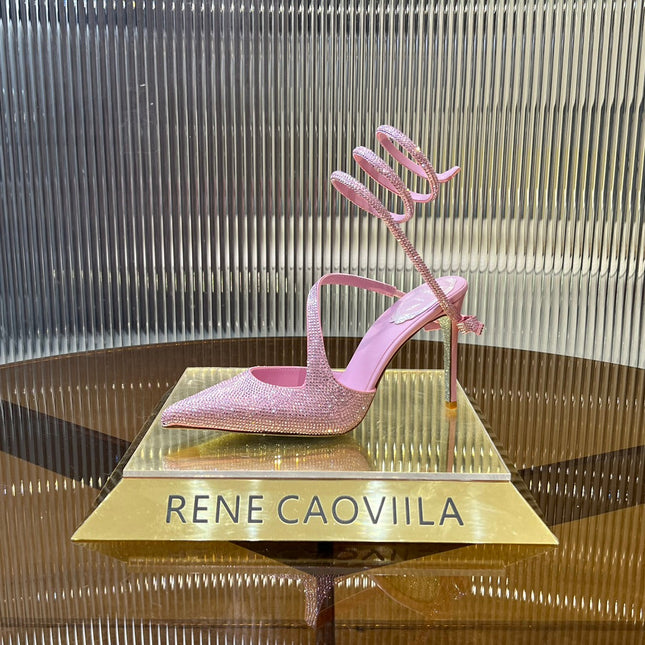 CLEO BABY PINK PUMP WITH CRYSTALS 10 CM