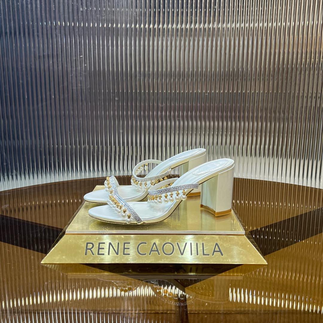 HIGH 95 MM BLOCK HEEL SANDAL IN WHITE GRAINY PEARLIZED LAMBSKIN