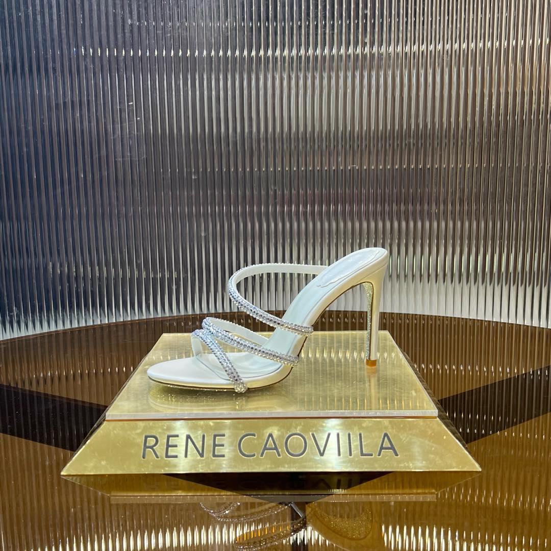 CLEO WHITE SANDAL WITH CRYSTALS 95 MM