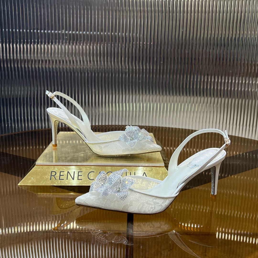 FLORIANE SLINGBACK 80 WHITE LAMBSKIN