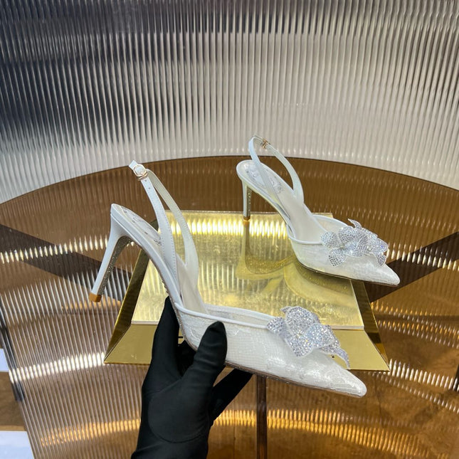 FLORIANE SLINGBACK 80 WHITE LAMBSKIN