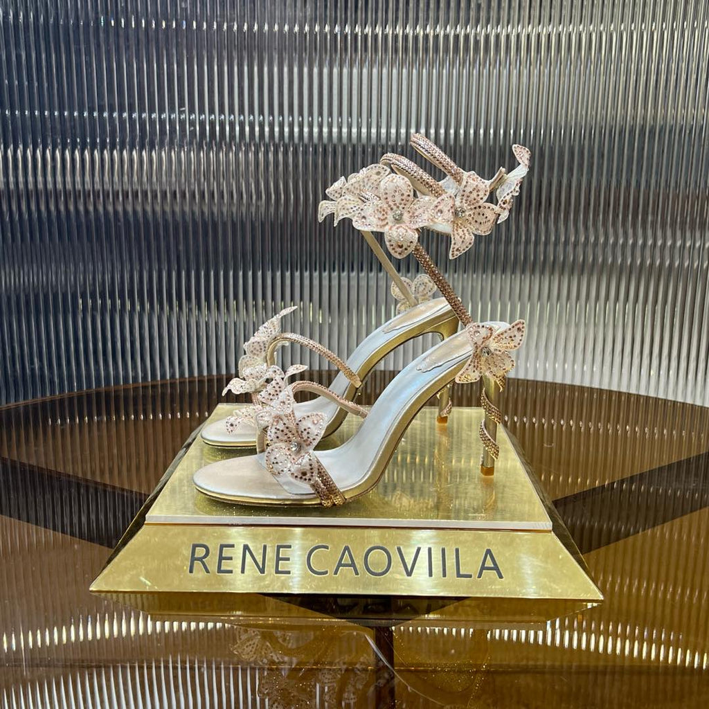 MARGOT WHITE SANDAL WITH FLOWERS 95 MM LIGHT PINK