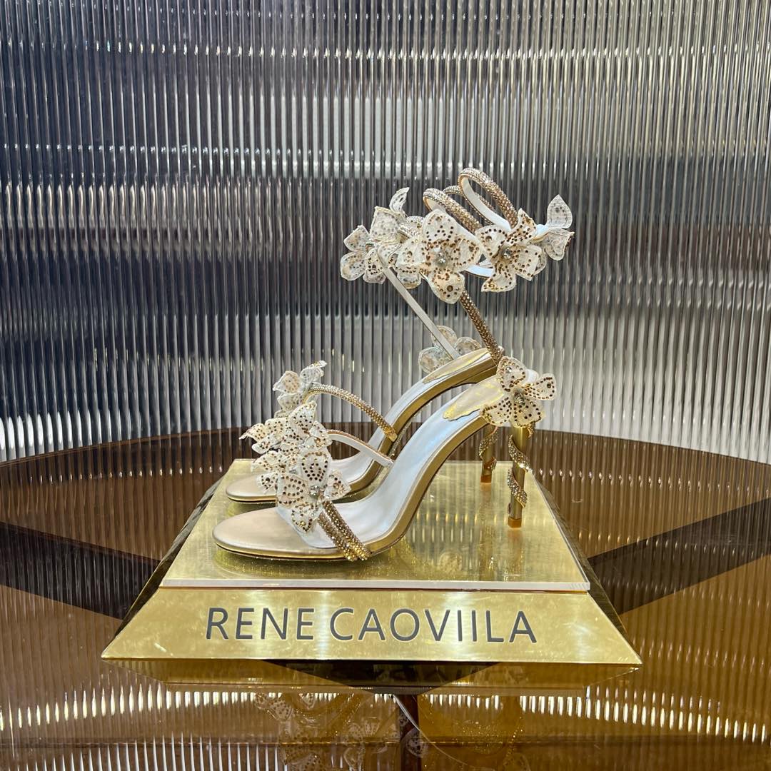 MARGOT WHITE SANDAL WITH FLOWERS 95 MM LIGHT GOLD