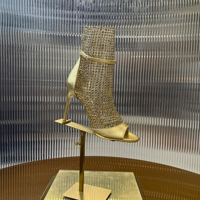 GALAXIA METALLIC ANTHRACITE SANDAL 95 MM GOLD
