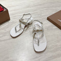 THONG SANDALS SLINGBACK 25MM IN SNAKE-EFFECT WHITE CALFSKIN
