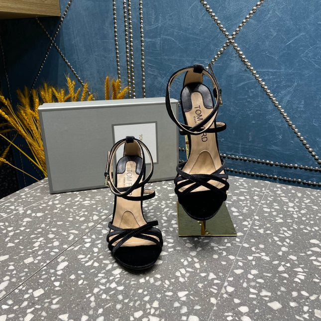 VELVET IDA SANDAL 10 CM BLACK